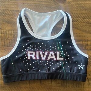 Rival Black and White Embellished Sports Bra - YL